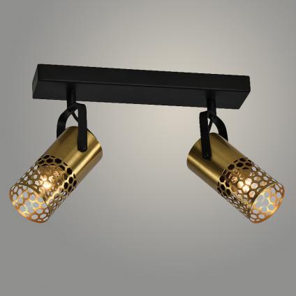 Спот 24000/2 BK+BRASS черный/латунь 2x40W E14 h135, 24